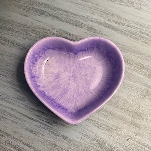 Purple and White Heart Tray - Handmade Jewelry Dish